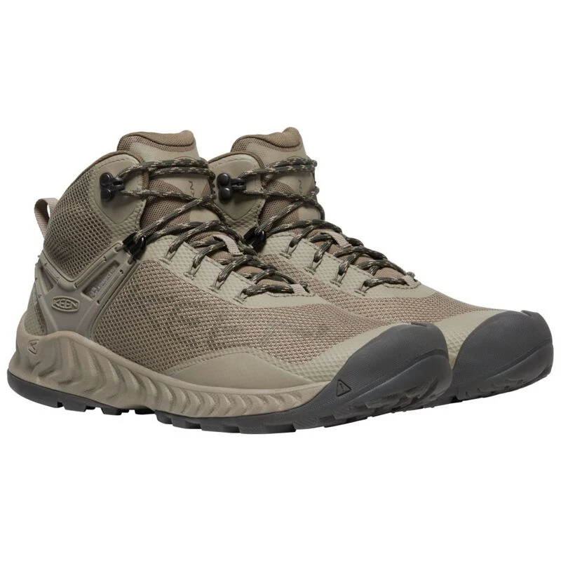 Keen Mens Nxis Evo Mid WP Waterproof Hiking Boots Brindle Canteen