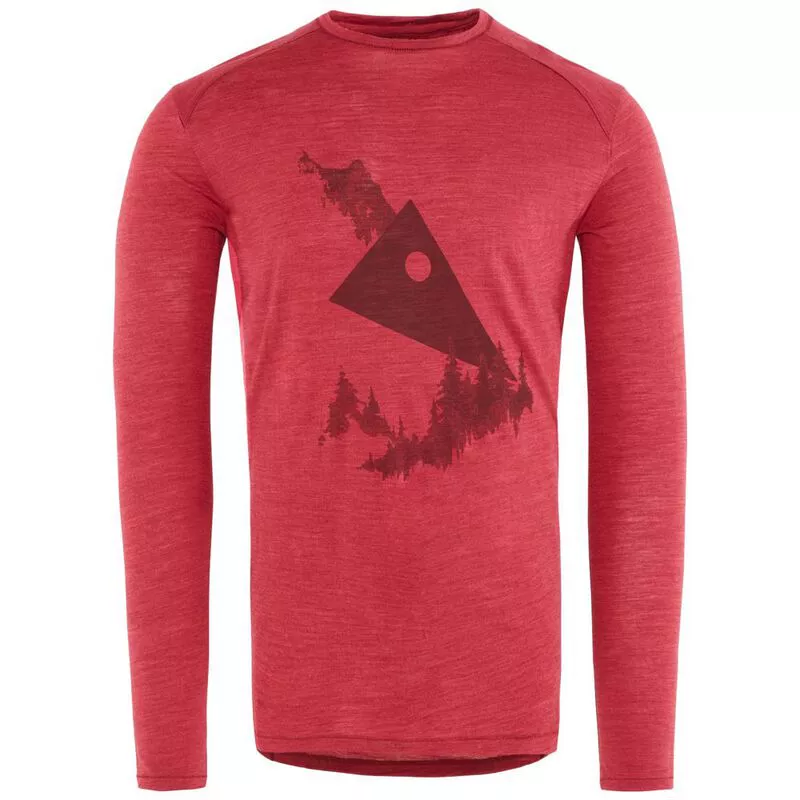 Klattermusen Mens Eir Forest LS T-Shirt (Burnt Russet) | Sportpursuit.