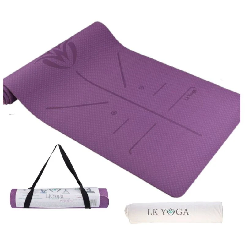 NEW Yoga Mat | NonSlip | Reversible | Evolve-Gaiam - Purple W/Strap