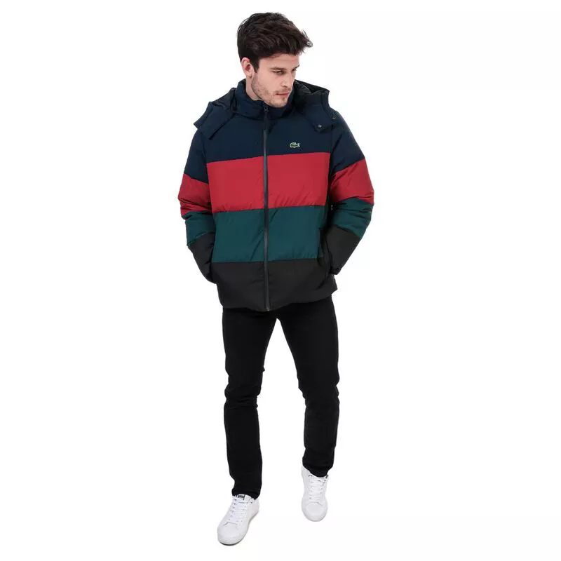 Lacoste sport colour block puffer jacket deals