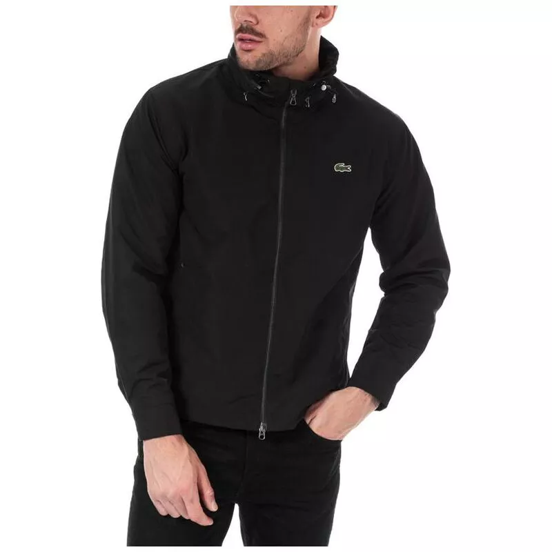 Lacoste Mens Short Zip Cotton Twill Jacket Black Sportpursuit