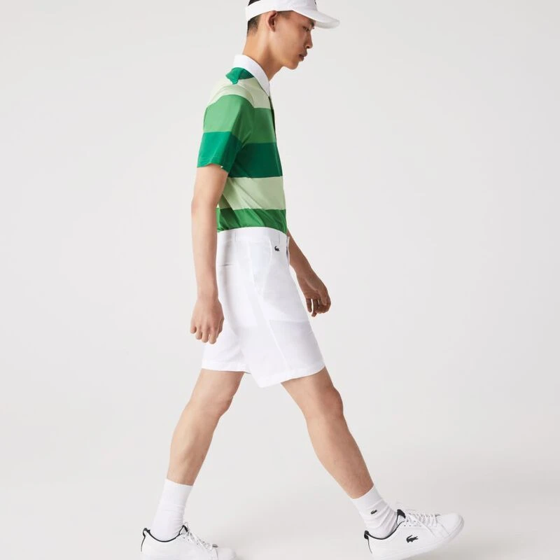 Lacoste Mens Woven Bermuda Shorts White Sportpursuit