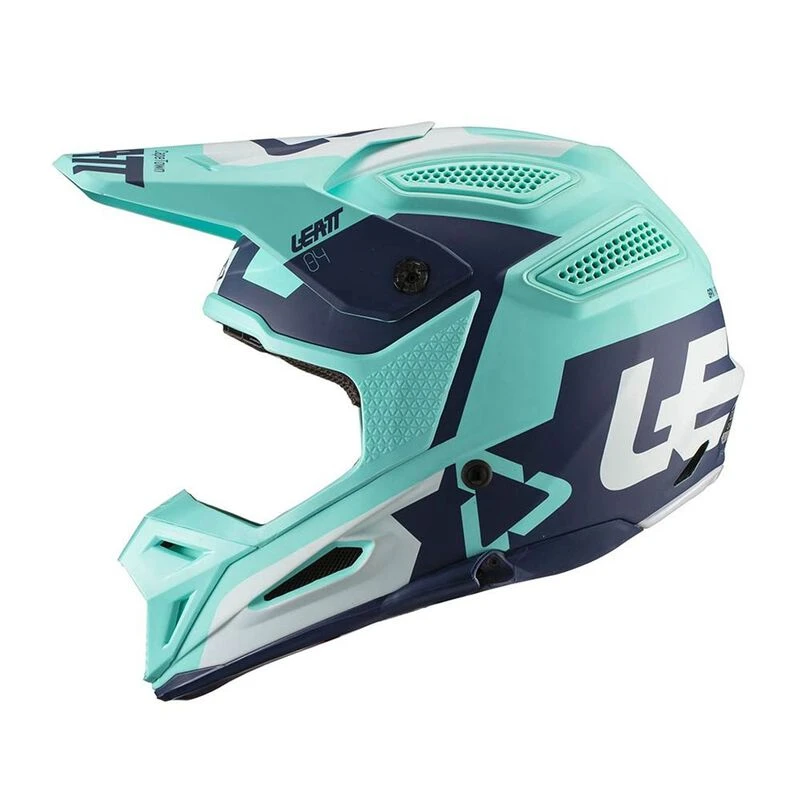 Leatt Mens GPX 5.5 V20.1 Motorbike Helmet Turquoise Blue White Spo