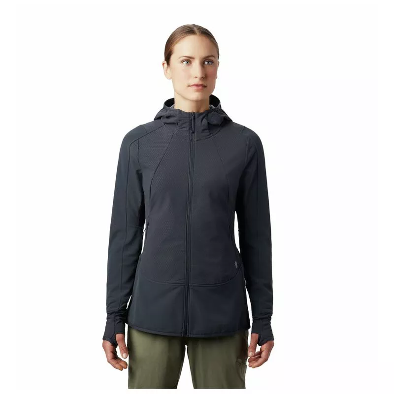 Mountain Hardwear Womens Keele Hybrid Hooded Jacket Dark Storm Spo