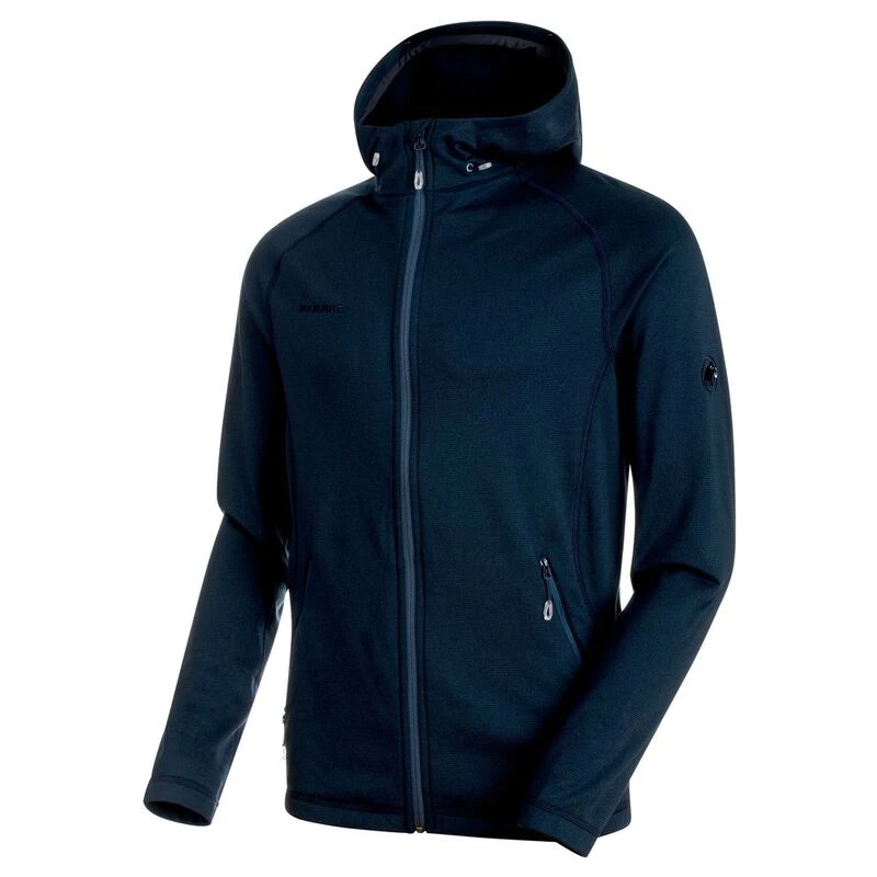 Mammut Mens Runbold Hooded Midlayer Jacket Marine Dark Melange Spo