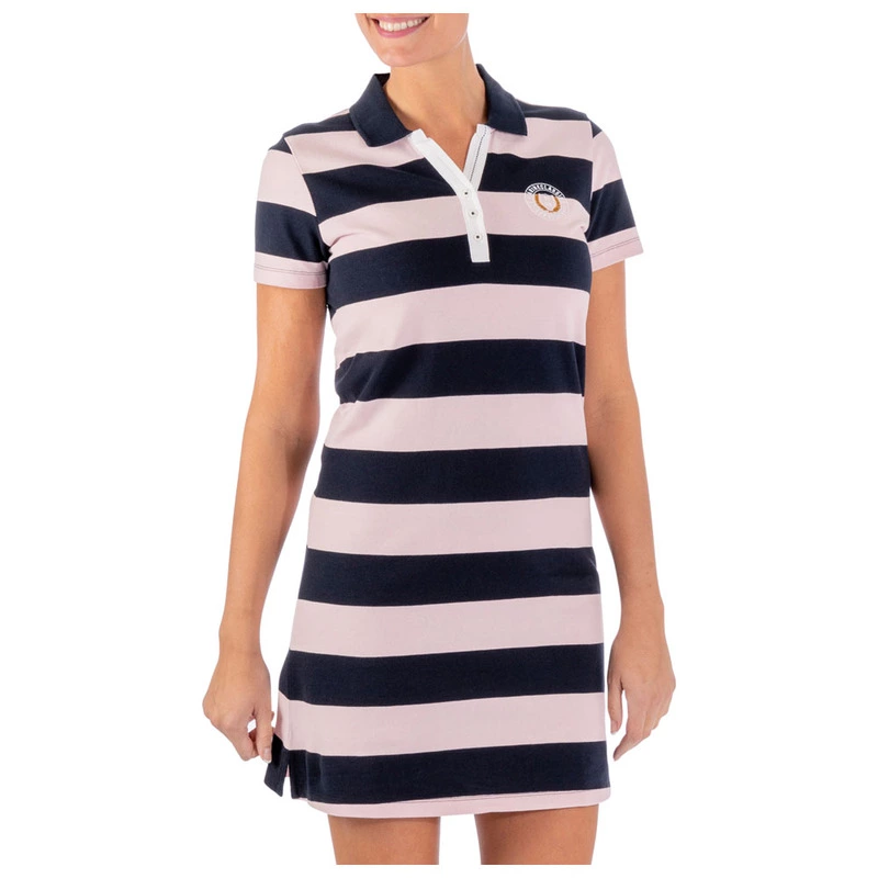 Light blue striped polo dress online