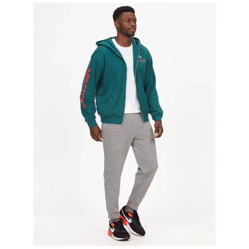 Marmot Mens Marmot For Life Full Zip Hoody Dark Jungle Sportpursui
