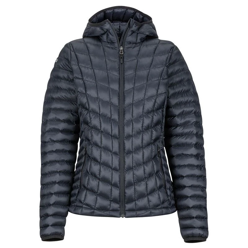 Marmot Womens Marmot Featherless Hooded Jacket (Black) | Sportpursuit.