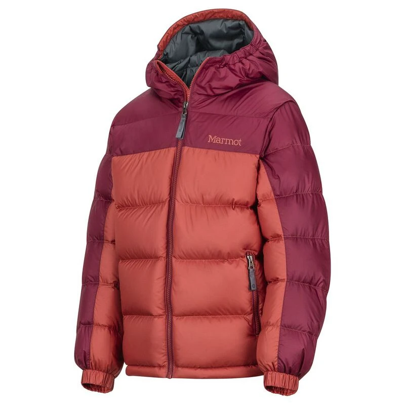 Marmot Boys Guides Down Hooded Jacket Auburn Madder Red Sportpursu