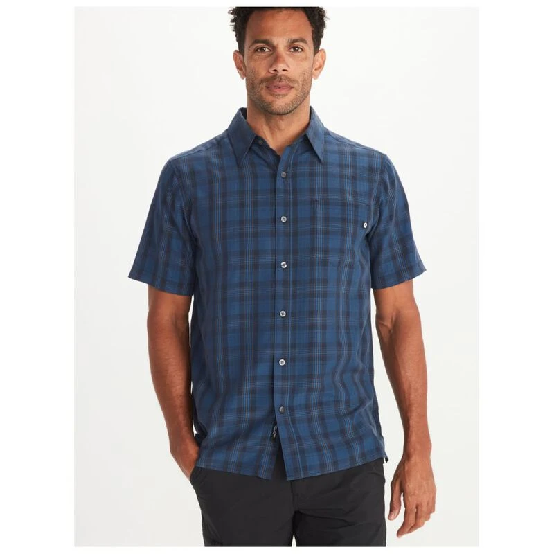 Marmot Mens Eldridge Short Sleeve Shirt Arctic Navy Varsity Blue S