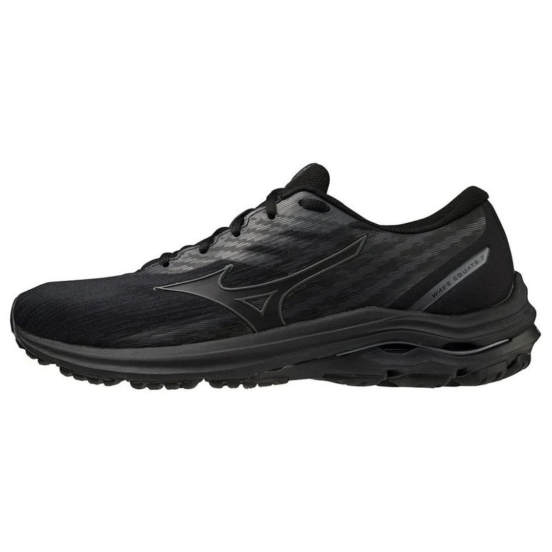 Mizuno Mens Wave Equate 7 Running Shoes Black Metallic Gray Sportp