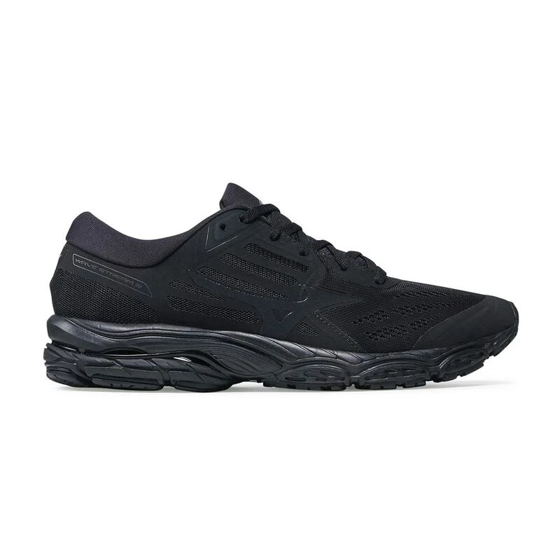 Mizuno Mens Wave Stream II Running Shoes Black Phantom Sportpursui