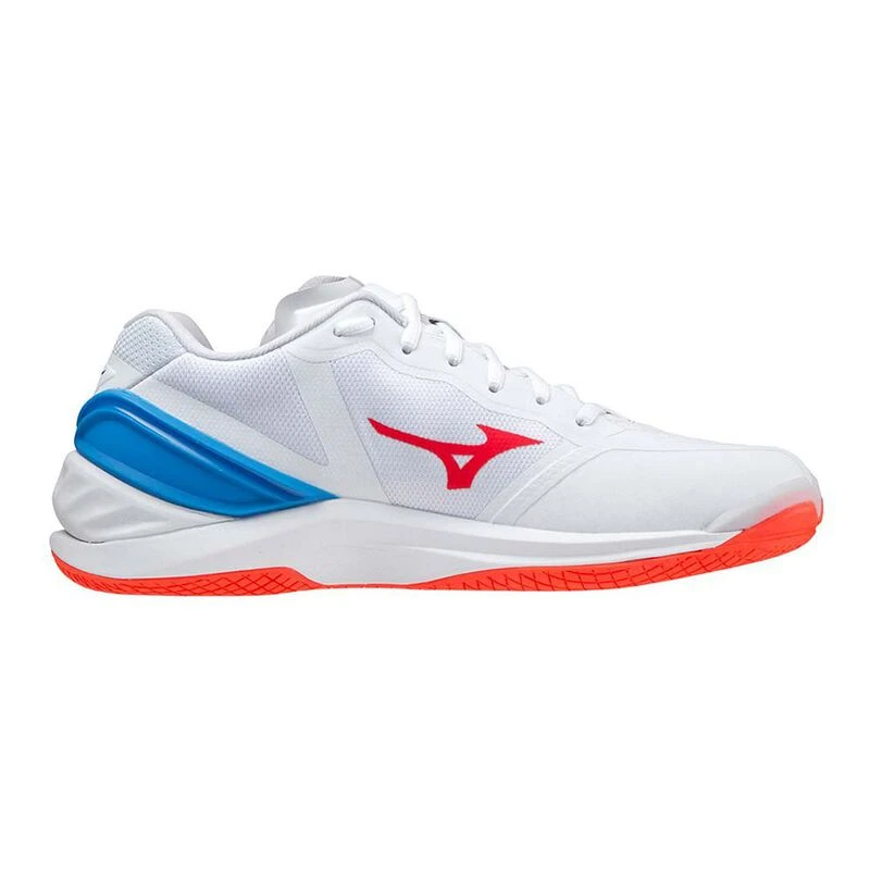Mizuno Wave Stealth Neo Handball Shoes White Ignition Red French Blue