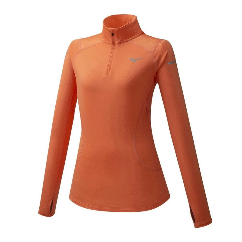 Mizuno DryAeroFlow Short Sleeve Womens Running Top Orange 
