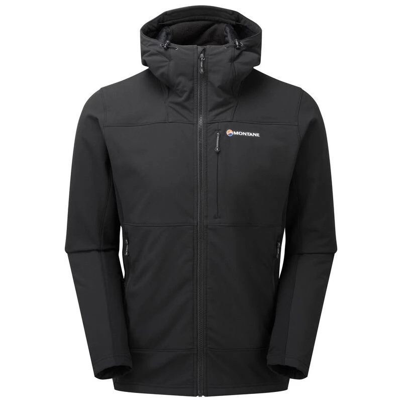 Montane Mens Krypton Hooded Softshell Jacket (Black) | Sportpursuit.co