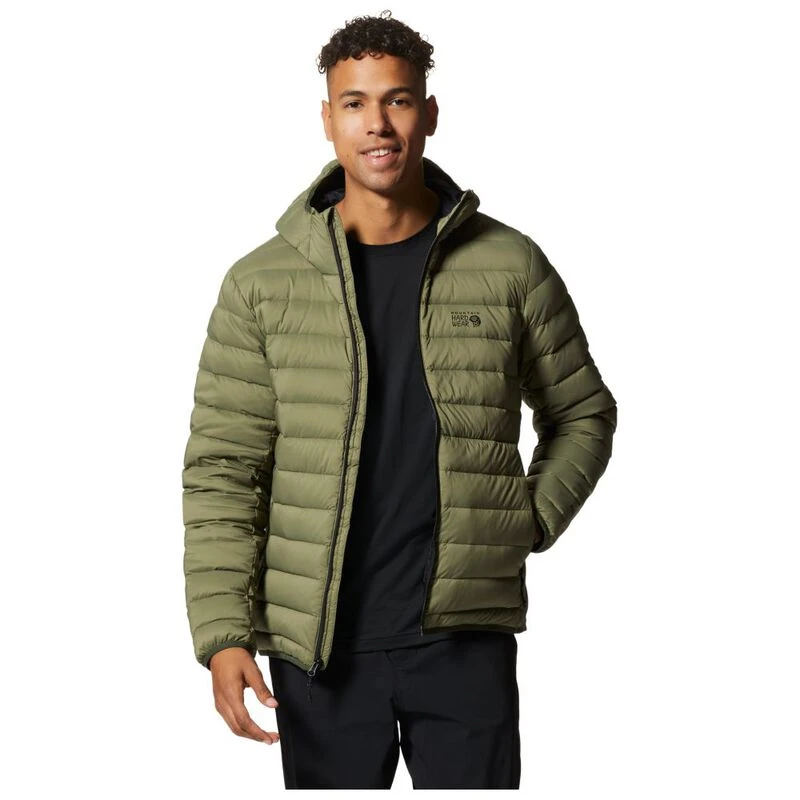 Mountain Hardwear Mens Deloro Hooded Down Jacket (Surplus Green) | Spo