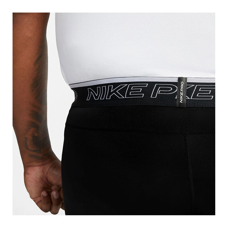 Nike Mens NP Dri Fit 3QT Tights Black White Sportpursuit