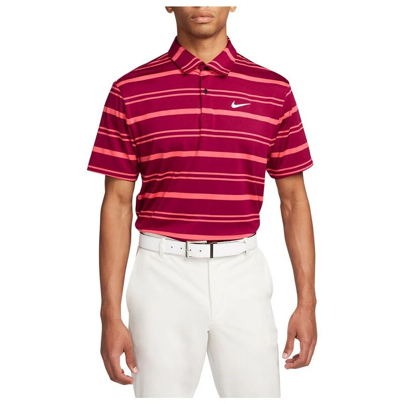 Nike Mens Dri FIT Tour Polo Noble Red Ember Glow White Sportpursui