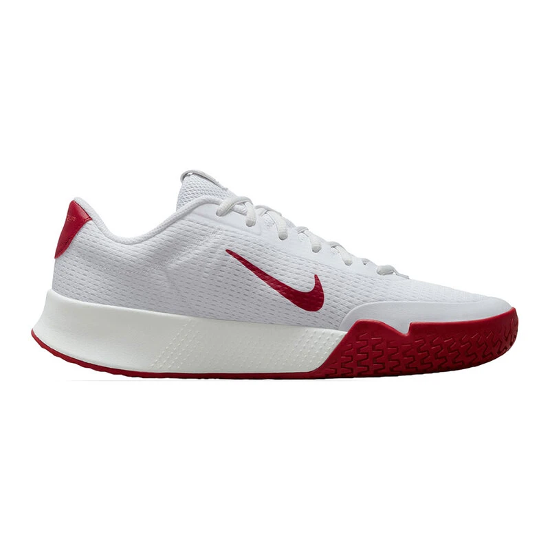 Nike Mens Vapor Lite 2 HC Tennis Shoes White Black Bright Crimson