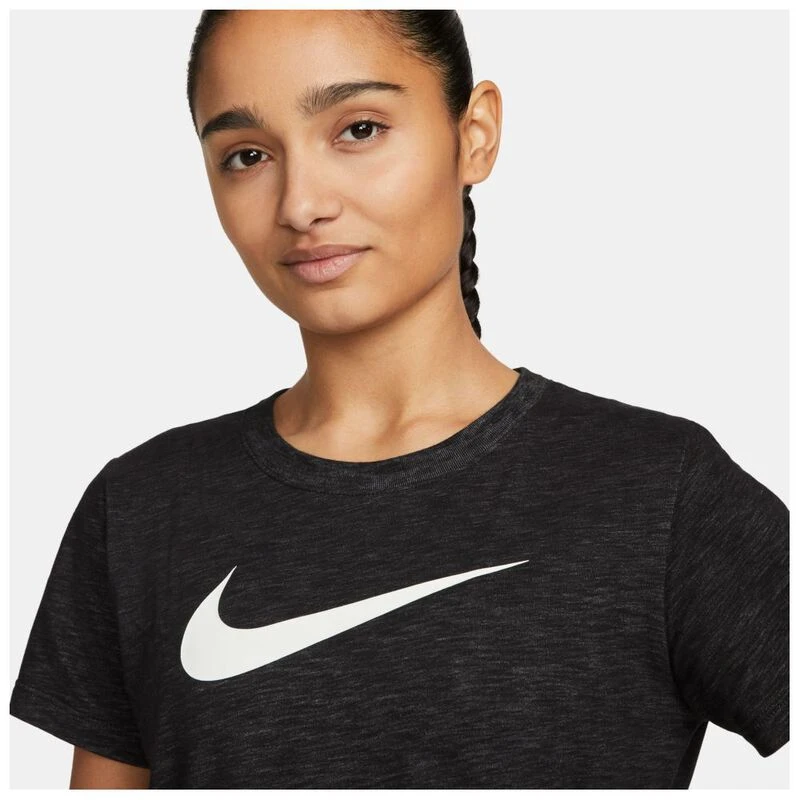 Nike Womens Dri-FIT Training Short Sleeve Top (Black/Htr/White)