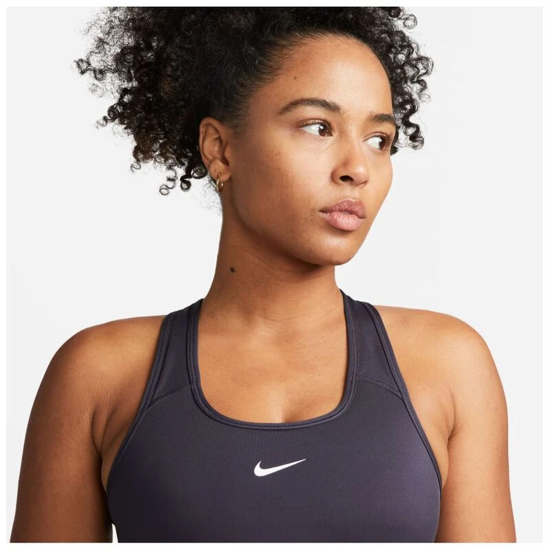 Nike Womens Swoosh Sports Bra (Gridiron/White) | Sportpursuit.com