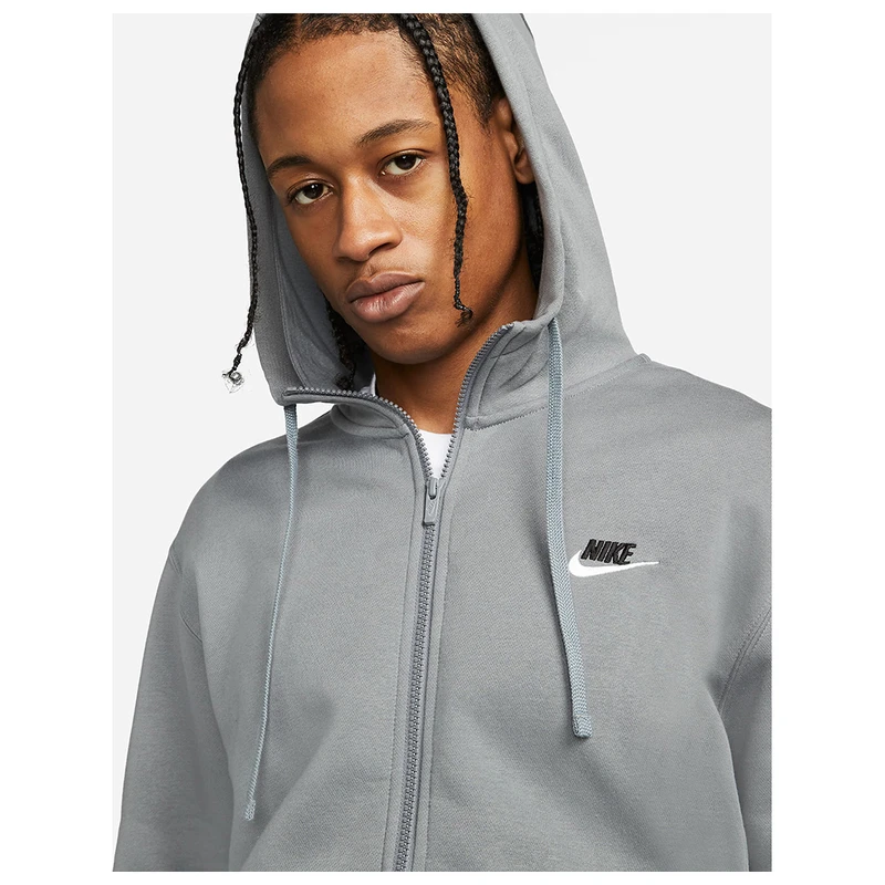 Nike Mens Sportswear Club Fleece Hoodie (Smoke Grey/Black) | Sportpurs