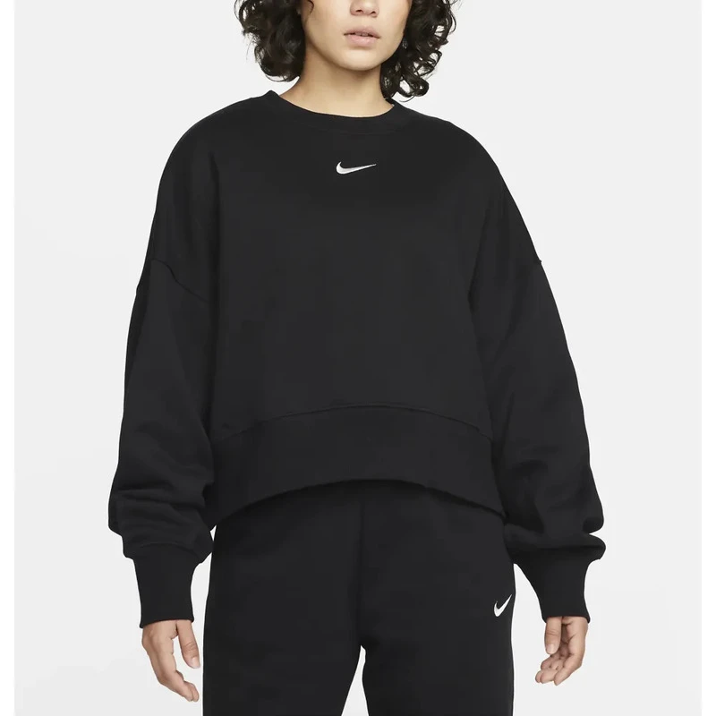 Nike Womens Sportswear Phoenix Fleece Pullover (Black)