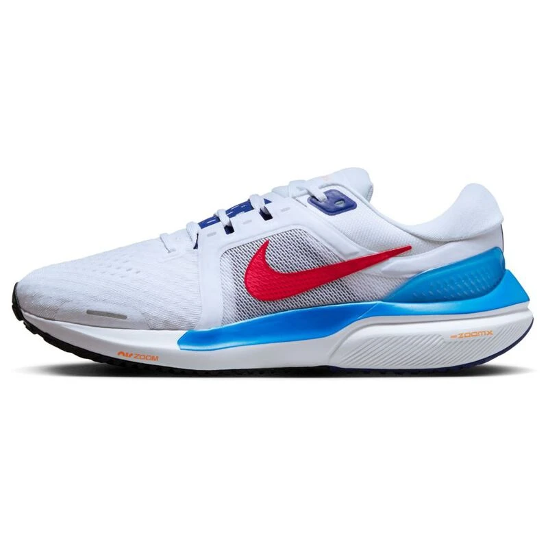Running shoes red on sale white and blue