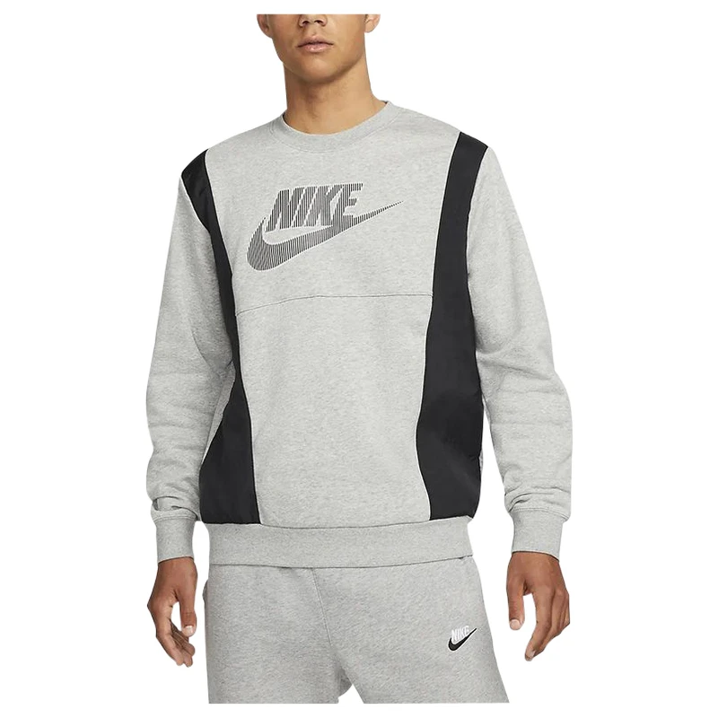 Nike Mens Sportswear Hybrid Fleece Grey Long (Dark Heather/ Top Sleeve
