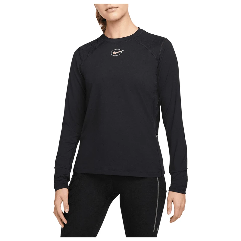 Nike Womens Dri-FIT Icon Clash Long Sleeve Top (Black)