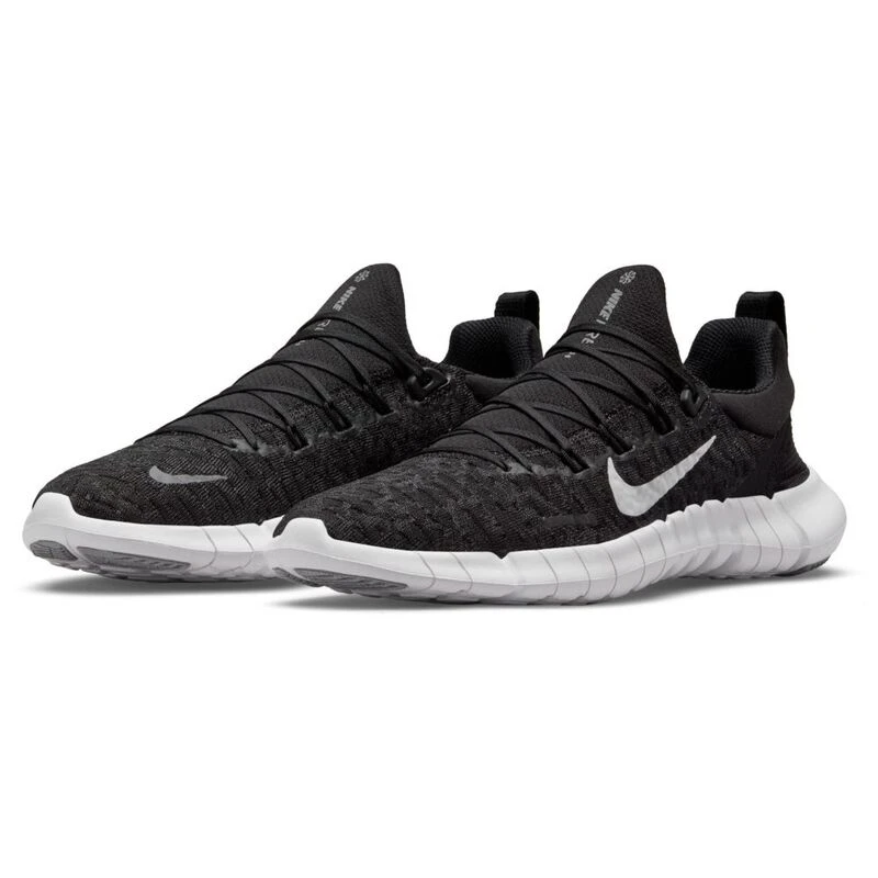 Nike Womens Free Run 5.0 Running Shoes Black White Dk Smoke Grey S