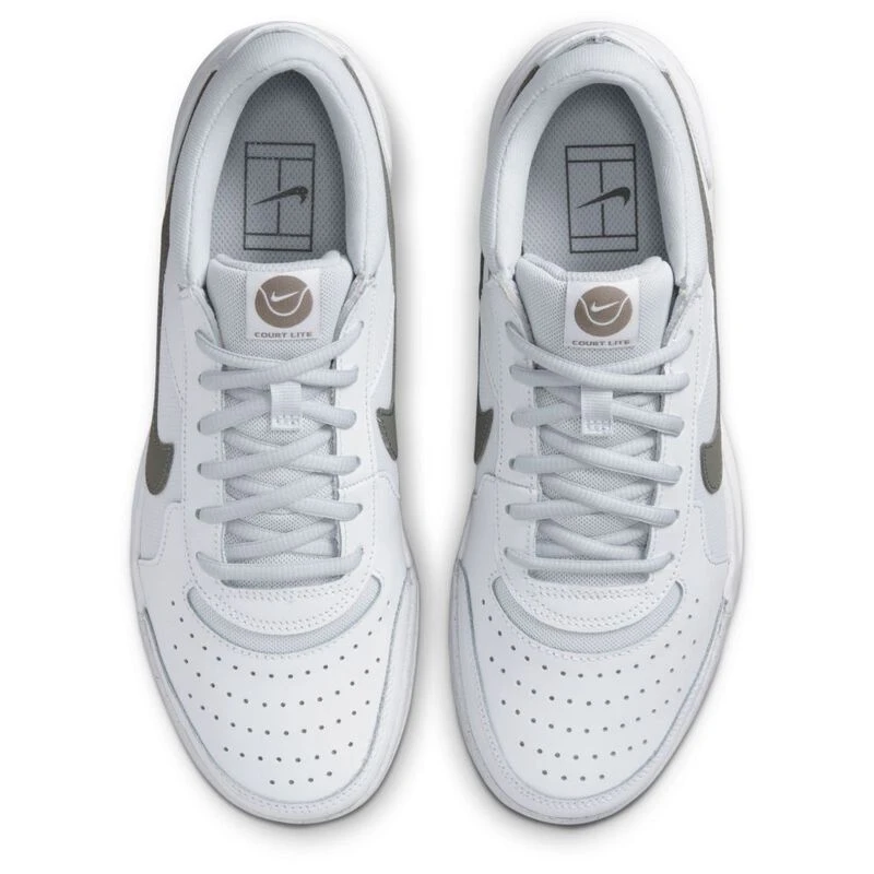 Nike Womens NikeCourt Air Zoom Lite 3 Tennis Shoes White Flat Pewter