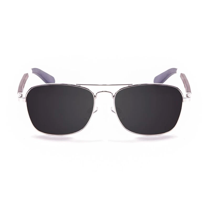 Ocean Sorrento Sunglasses (Pear Wood/Dark Blue /Light Blue/Shiny Silve