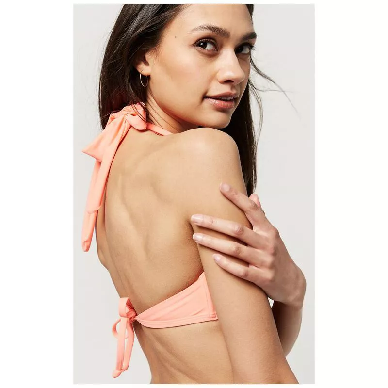 Neon peach swimsuit top