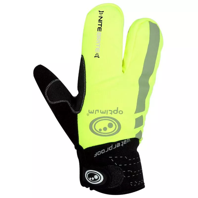 Optimum Nitebrite Lobster Cycling Gloves (Black/Fluro)