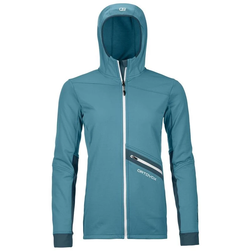 Ortovox Womens Fleece Light Tec Merino Hoodie Aqua Sportpursuit