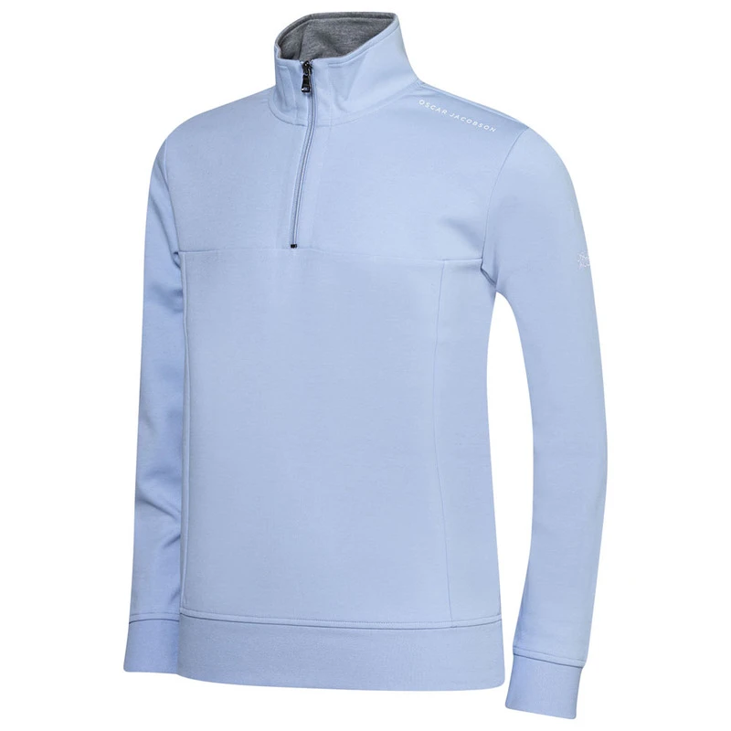 Oscar Jacobson Mens Hawkes Course 1 2 Zip Pullover Sky Blue Sportp Oscar Jacobson Mens Hawkes Course 1 2 Zip Pullover Sky Blue Sportp