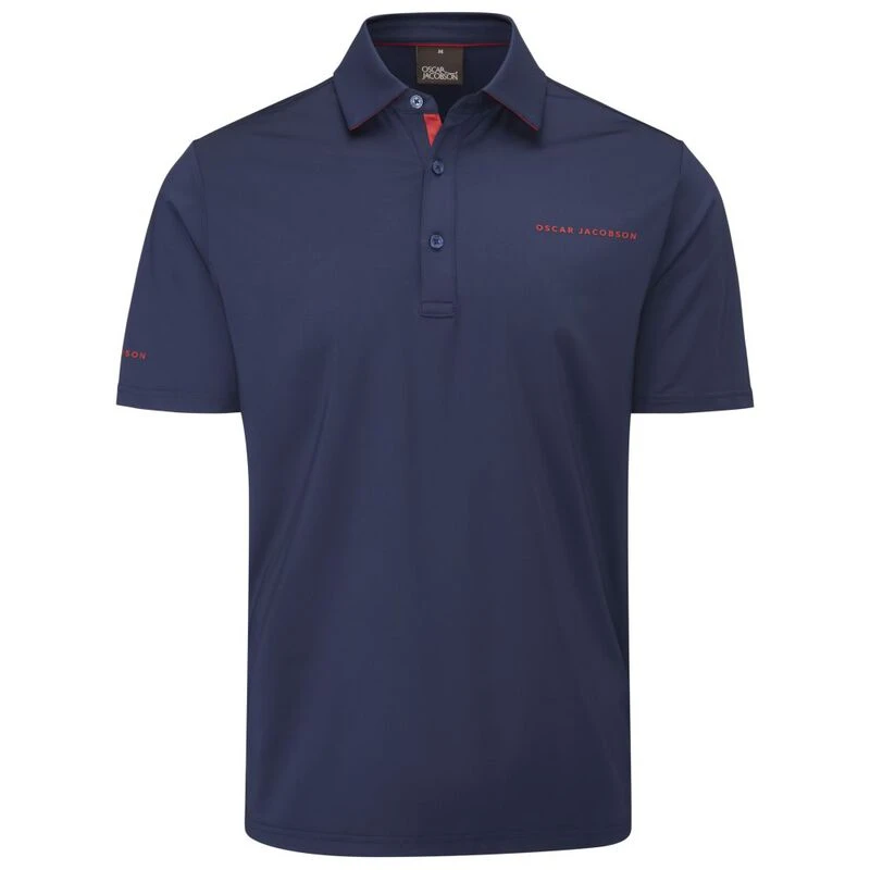 OscarJacobson Mens Chap II Tour Polo Navy Jewel Red Sportpursuit.c