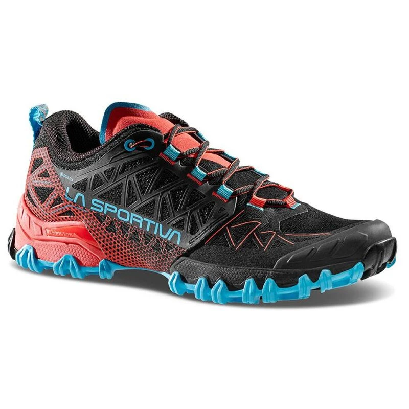 La Sportiva Womens Bushido II GTX Trail Running Shoes Black Hibiscus