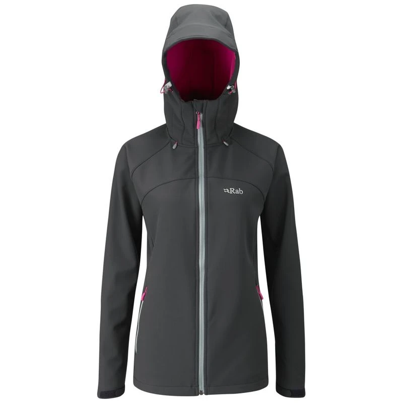 Rab Womens Salvo Jacket Anthracite Raspberry Sportpursuit
