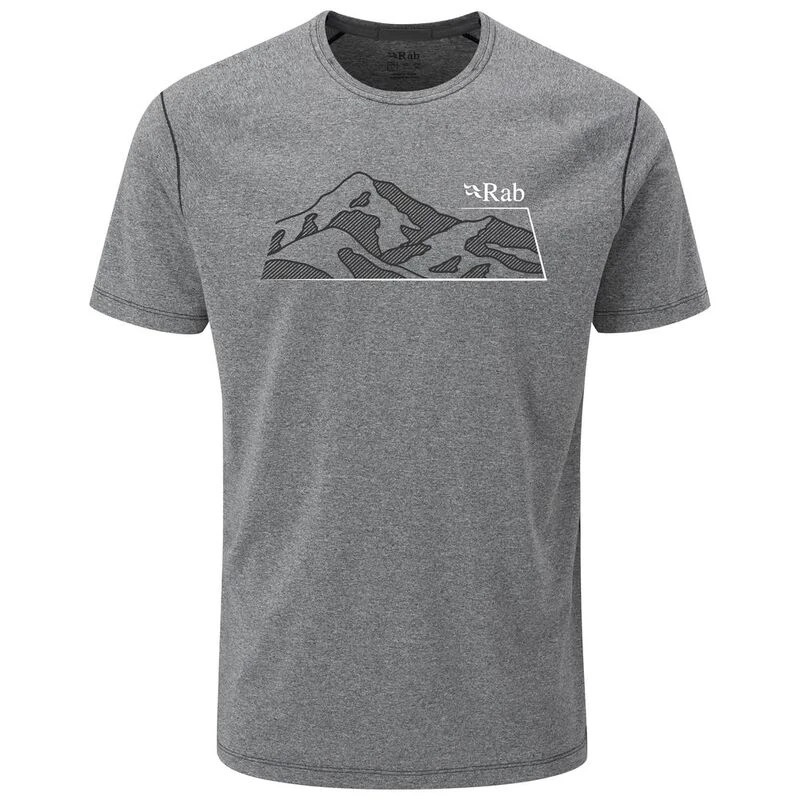 Rab Mens Mantle Mountain T-Shirt (Beluga Marl) | Sportpursuit.com