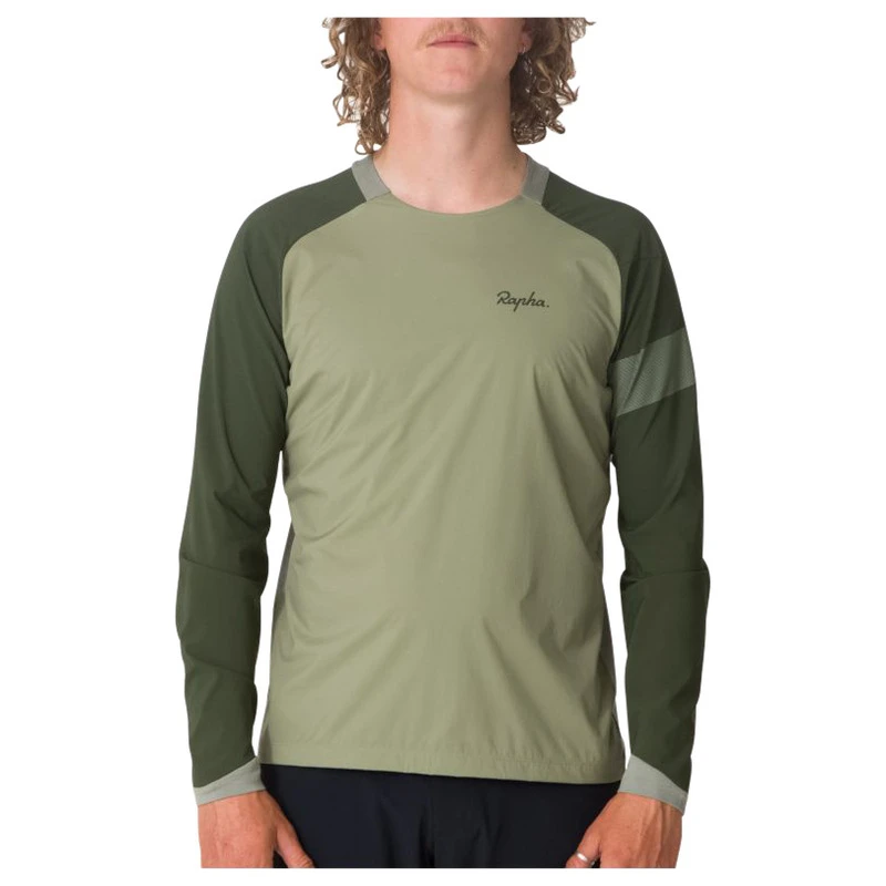Rapha Mens Trail Windblock Jersey Olive Green Deep Olive Green Spo