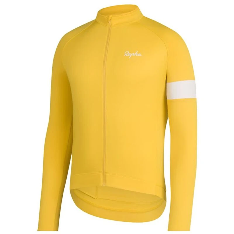 Rapha Mens Long Sleeve Core Jersey (Yellow/White)