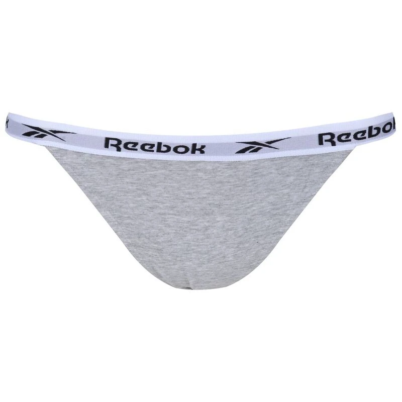Reebok Womens 3 Pack Cotton Thong Elasticated Waistband Knickers Underwear