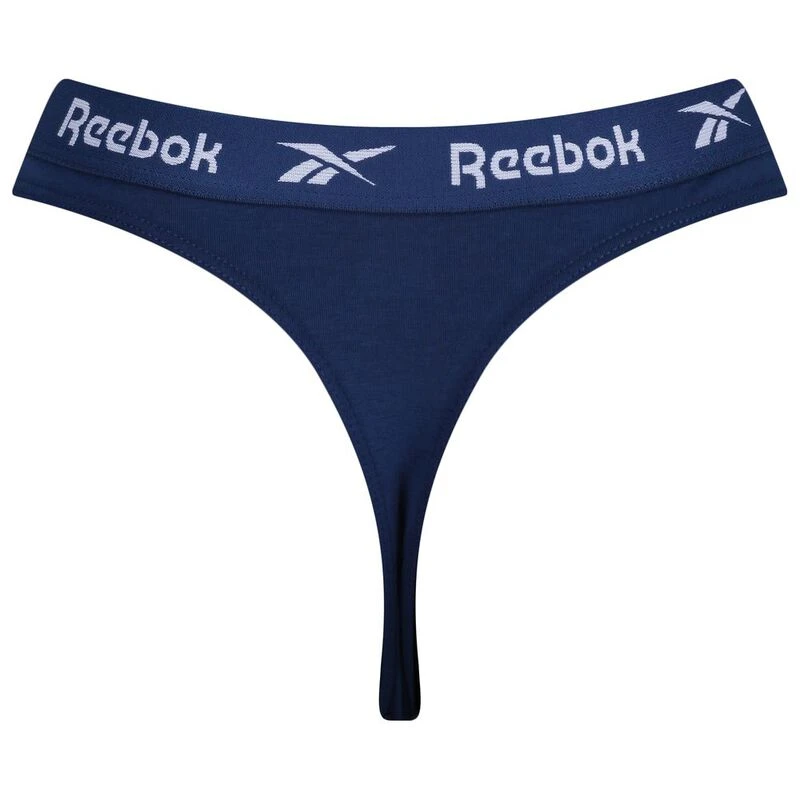 Reebok Womens Thong Briefs (3 Pack - Batik Blue/Atomic Pink/Essential