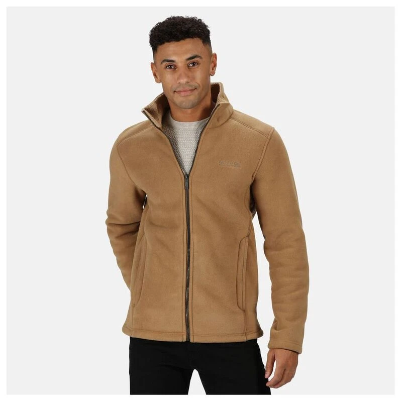Regatta Mens Garrian Full Zip Heavyweight Fleece Dark Camel Oat Sp