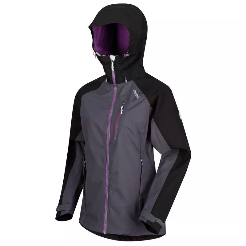 Regatta Womens Birchdale Waterproof Hooded Jacket Top Blue Purple Sports 