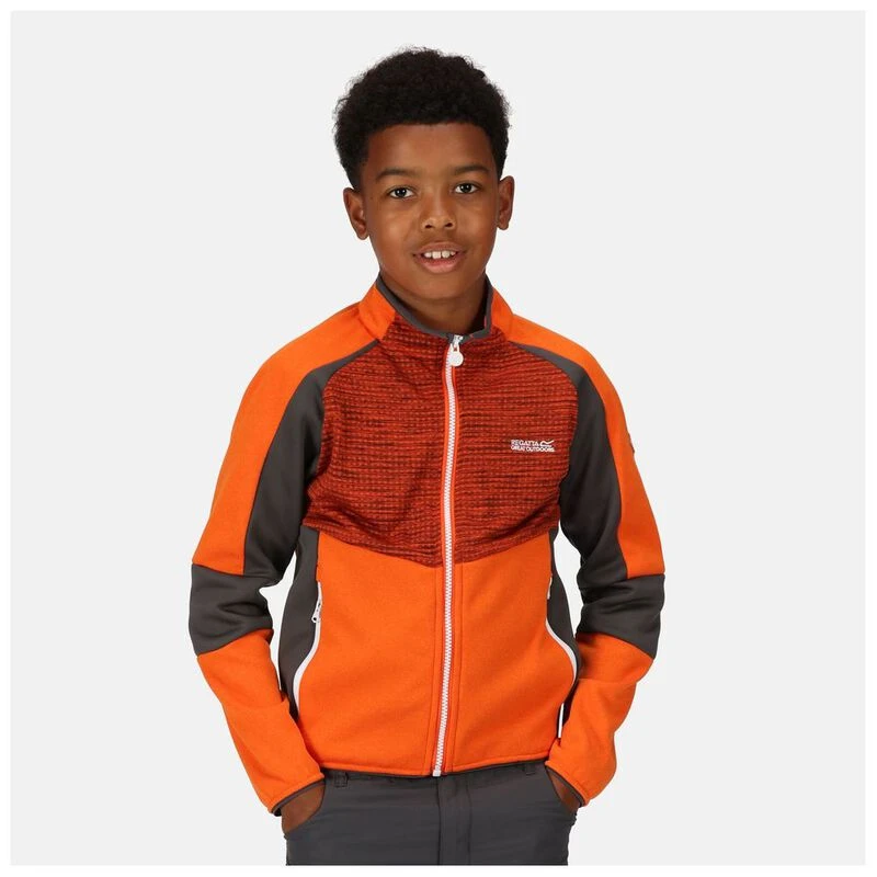 Blaze orange fleece jacket top