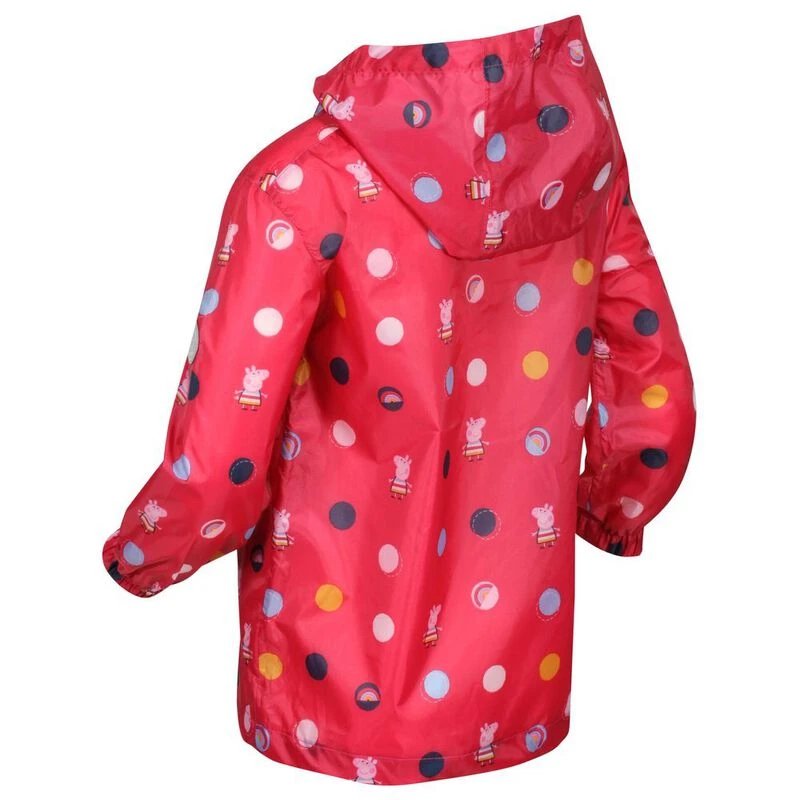 Regatta Kids Peppa Pack It Jacket Bright Blush Polka Sportpursuit