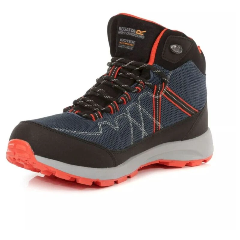 Regatta Mens Samaris Lite Mid WP Boots Moonlight Denim Orange Spor